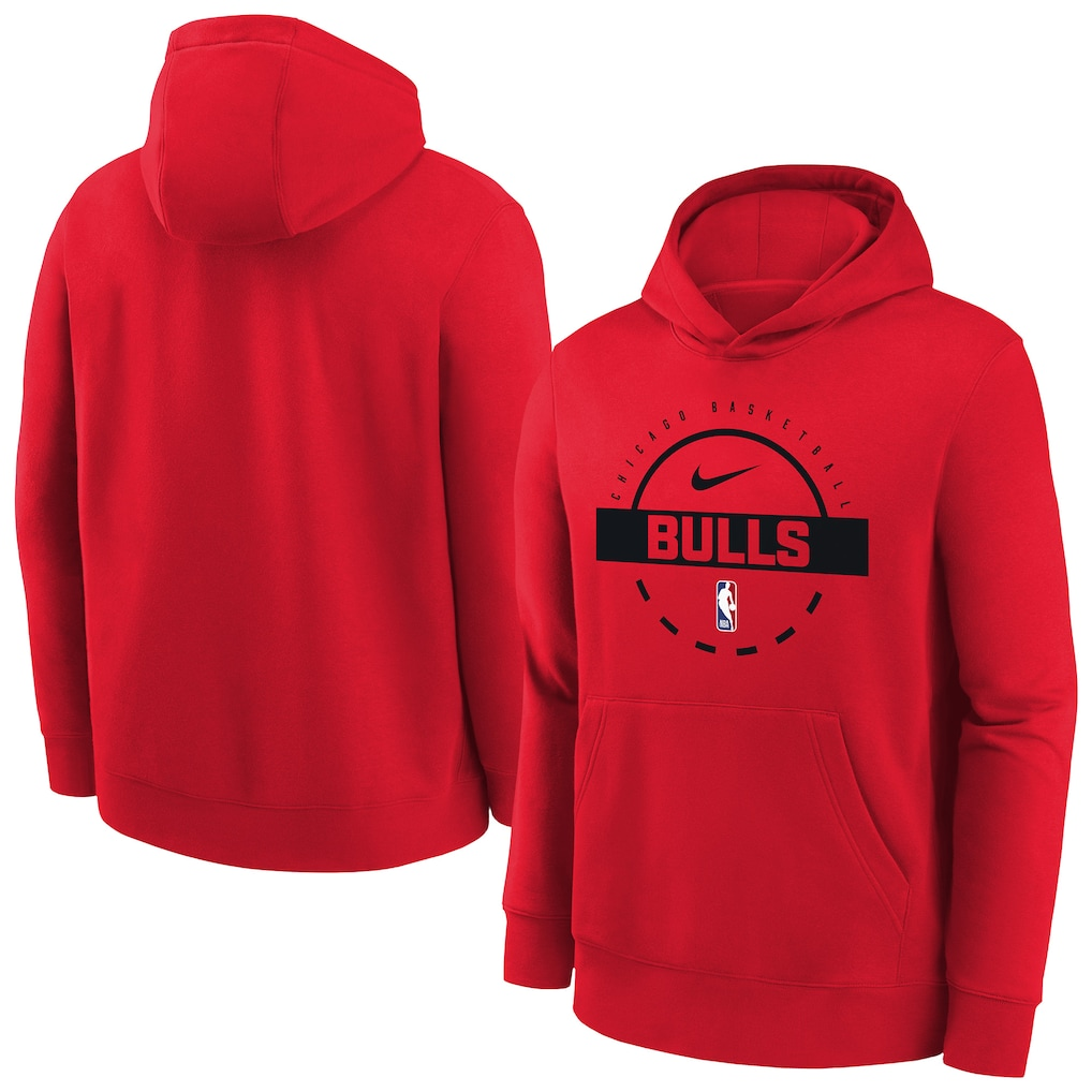 Men's Chicago Bulls Red 2025/26 Practice Club Pullover Hoodie